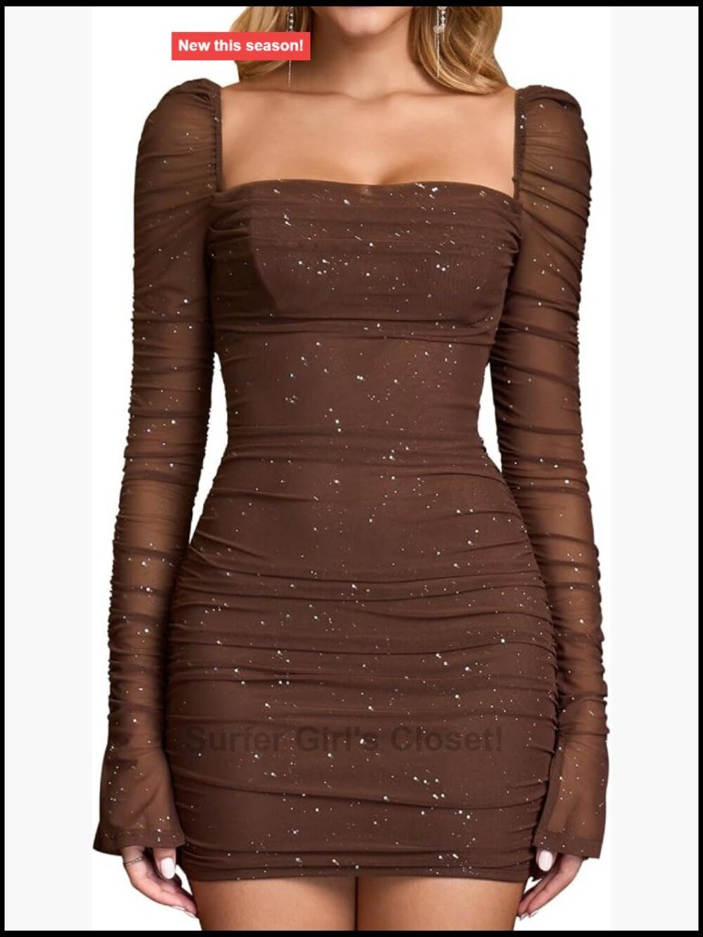 Sequin Long Sleeve Bodycon Mini Dress